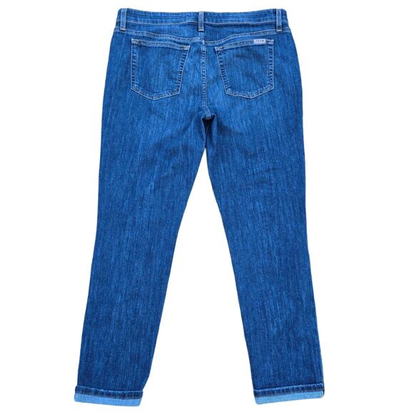 Boyfriend Slim Jeans Joe's Plus Size 32 Dark Stretch Denim Cuffed Crop Ankle - Picture 9 of 9